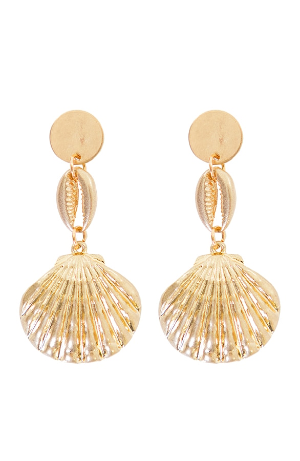Schelp Oorbellen Deluxe Goud – shoparchief