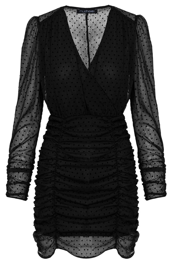Stippen Jurk Dames Zwart – shoparchief