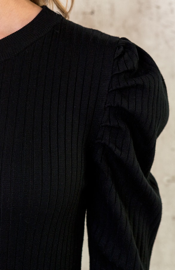 Kleid mit Puffärmeln Schwarz, Shoparchiv, Foto 5