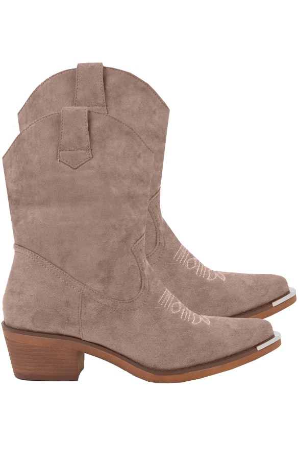 Wildleder Cowboystiefel Metallic Taupe, Shoparchiv