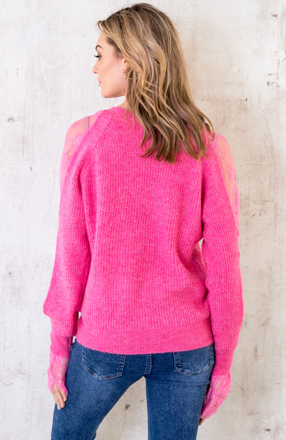 Trui Kanten Mouwen Fuchsia – shoparchief, foto 5