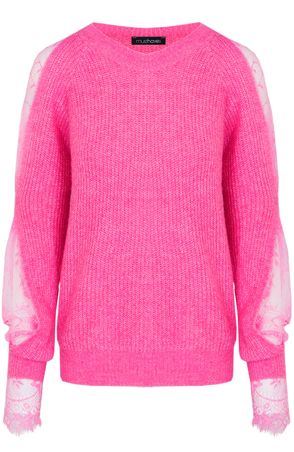 Trui Kanten Mouwen Fuchsia – shoparchief
