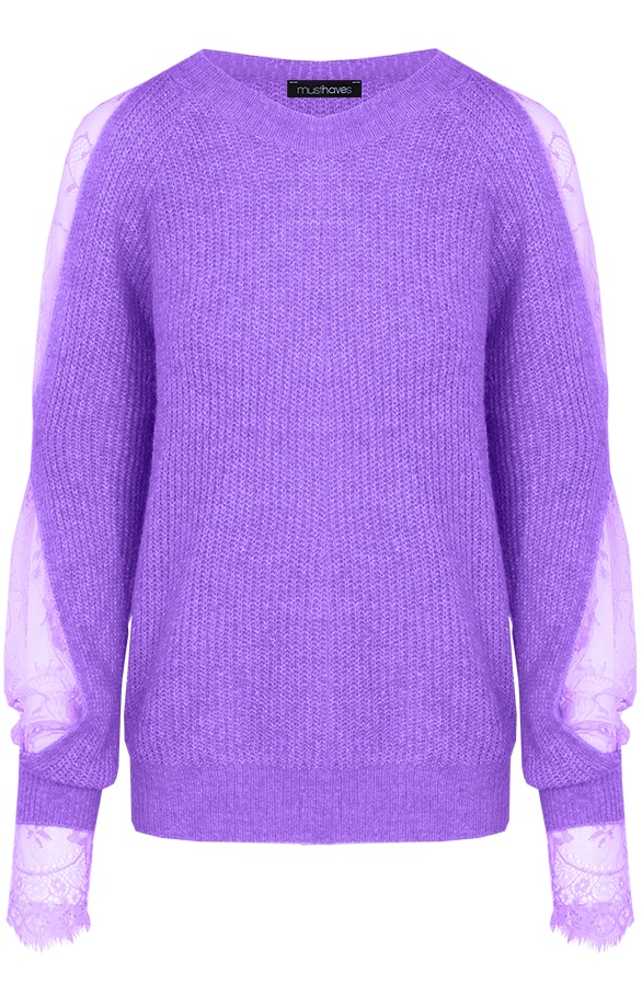 Trui Kanten Mouwen Lila – shoparchief