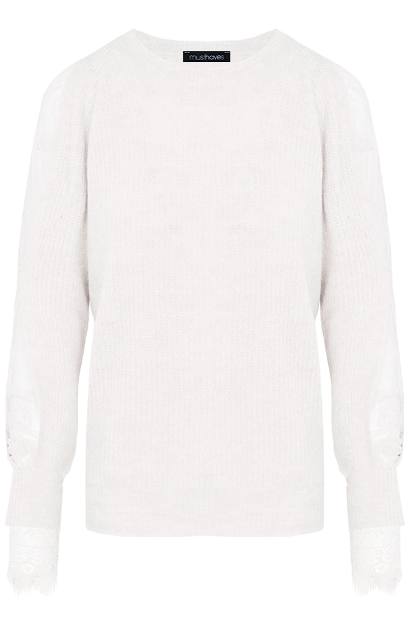 Trui Kanten Mouwen Wit – shoparchief