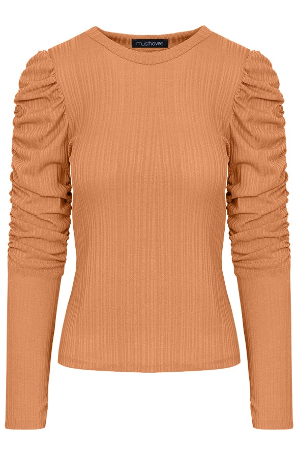 Sleeve Met Pofmouwen Camel – shoparchief