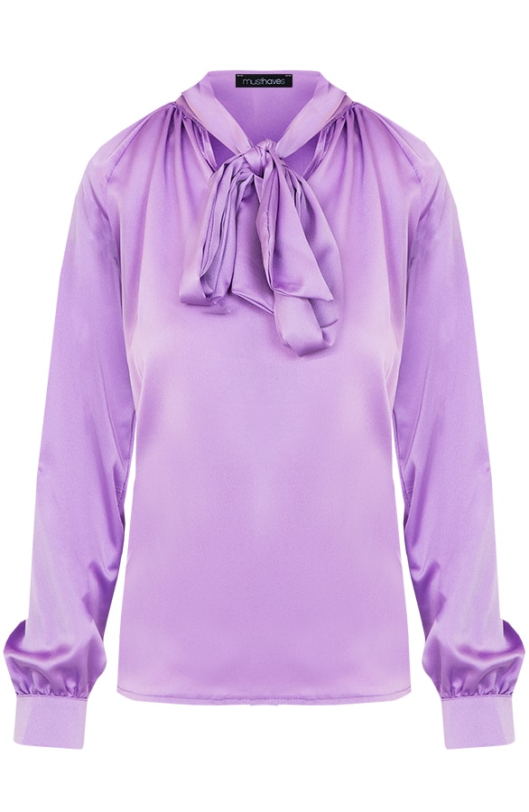 Zijde Blouse Met Strik Lila – shoparchief