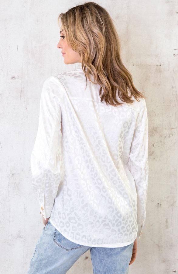 Zijde Leopard Blouse Wit – shoparchief, foto 5