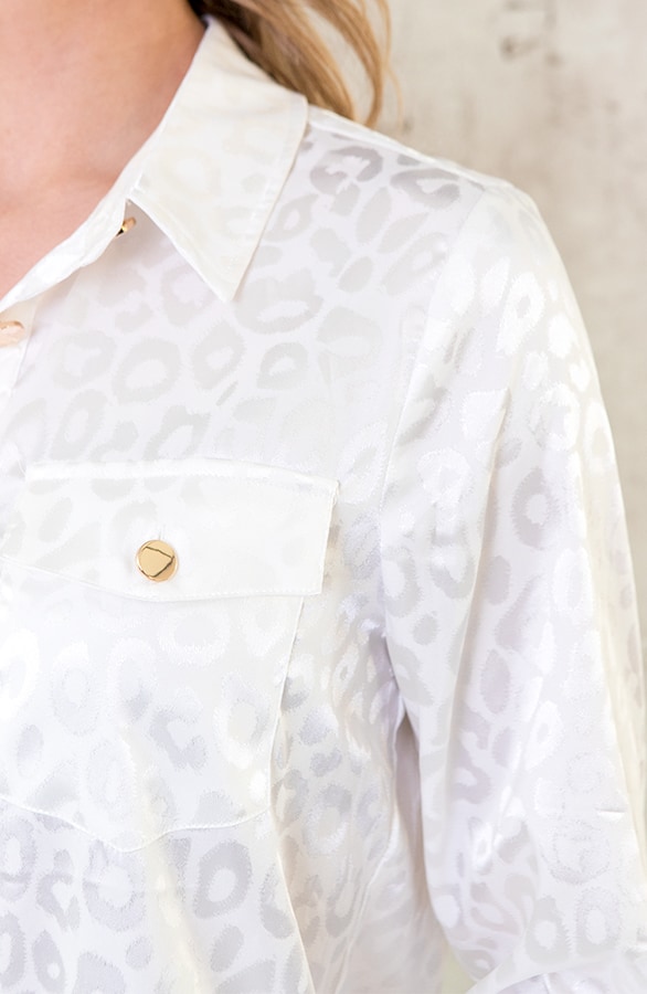 Zijde Leopard Blouse Wit – shoparchief, foto 4