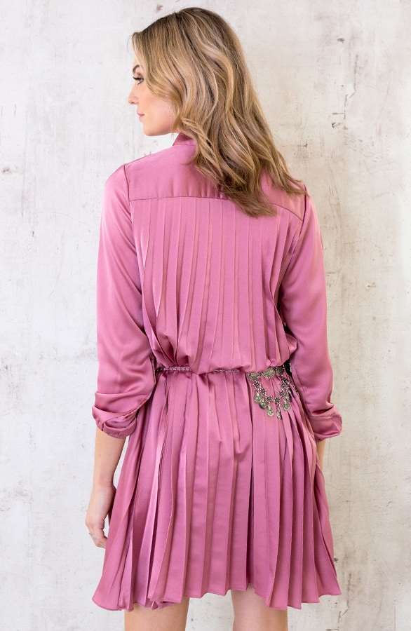 Zijde Plisse Tuniek Oud Roze – shoparchief, foto 5