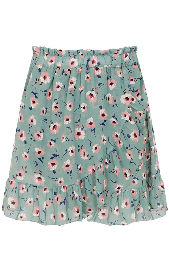 Bloemen Overslag Rok Mintgroen – shoparchief