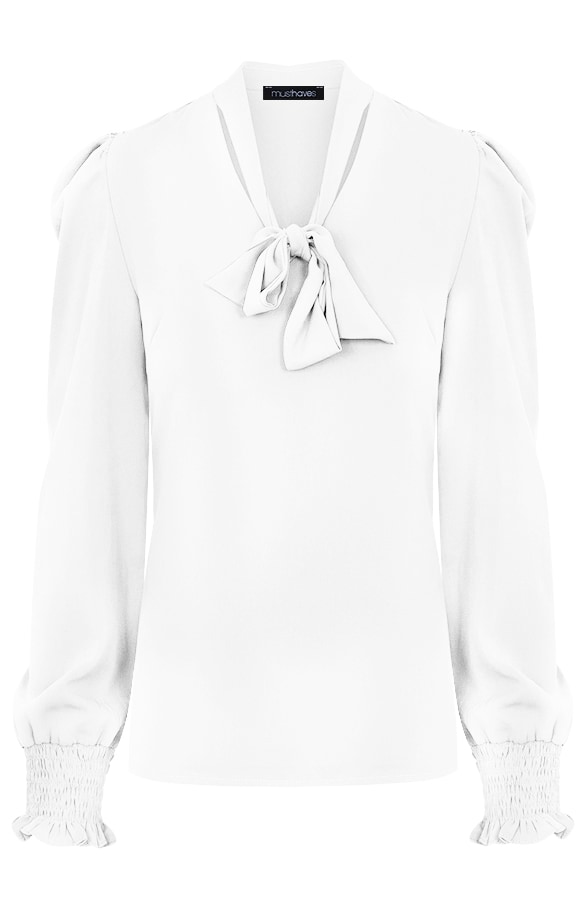 Blouse Met Strik Wit – shoparchief