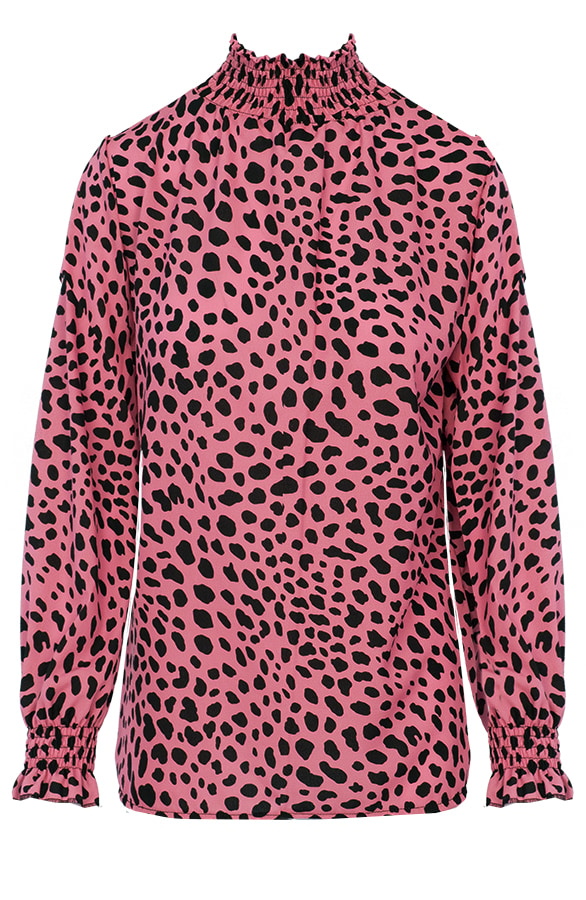 Cheetah Col Blouse Oud Roze – shoparchief