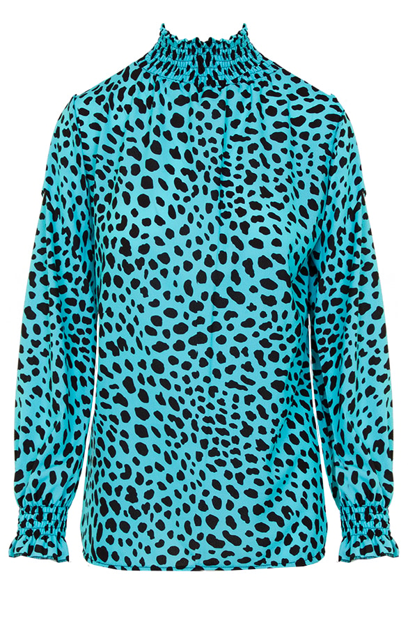 Cheetah Col Blouse Turquoise – shoparchief, foto 6