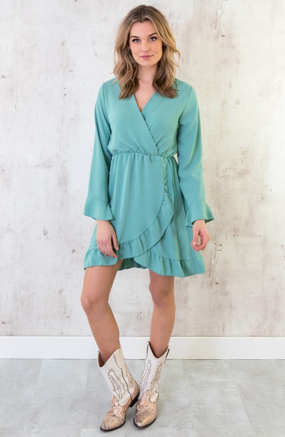 Jurk Met Overslag Mint – shoparchief, foto 2