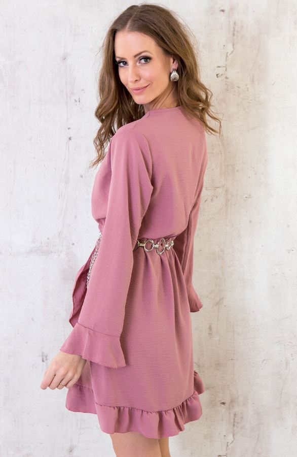 Jurk Met Overslag Oud Roze – shoparchief, foto 4