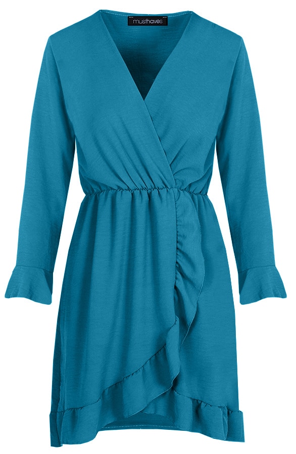 Jurk Met Overslag Turquoise – shoparchief