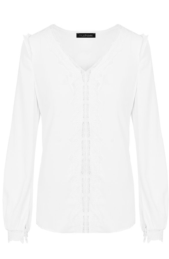 Kanten Blouse Dames Wit – shoparchief