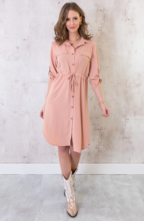 Knopf Kleid Lachsrosa, Shoparchiv, Foto 4