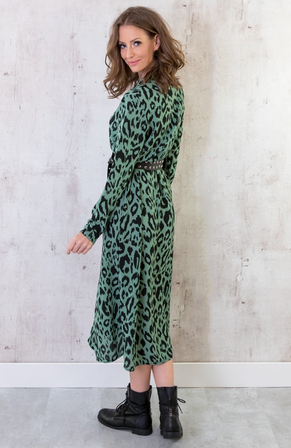 Maxi Jurk Panterprint Groen – shoparchief, foto 3