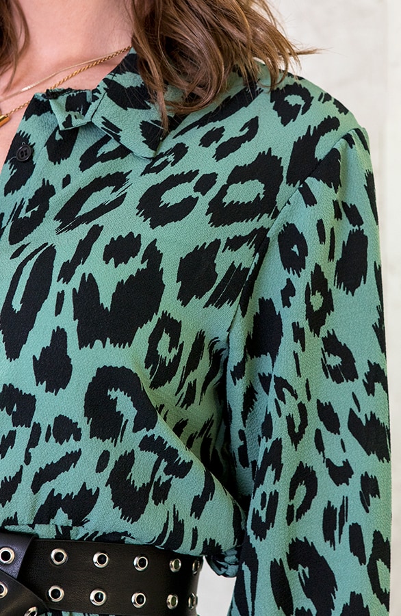 Maxi Jurk Panterprint Groen – shoparchief, foto 5