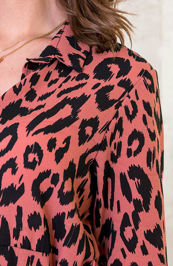 Maxi Jurk Panterprint Koraal – shoparchief, foto 5