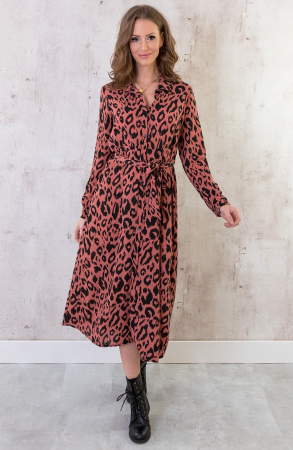 Maxi Jurk Panterprint Koraal – shoparchief, foto 6