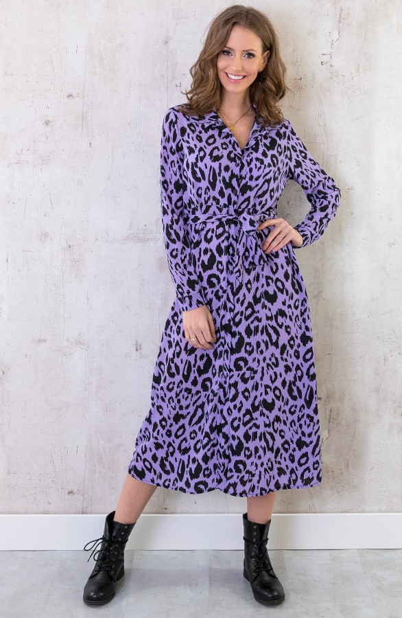Maxi Jurk Panterprint Lila – shoparchief, foto 2