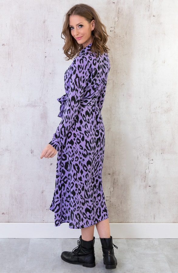Maxi Jurk Panterprint Lila – shoparchief, foto 3