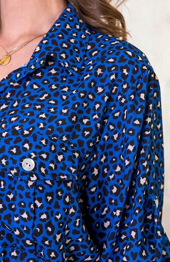 Panter Knopen Jurk Kobalt – shoparchief, foto 6