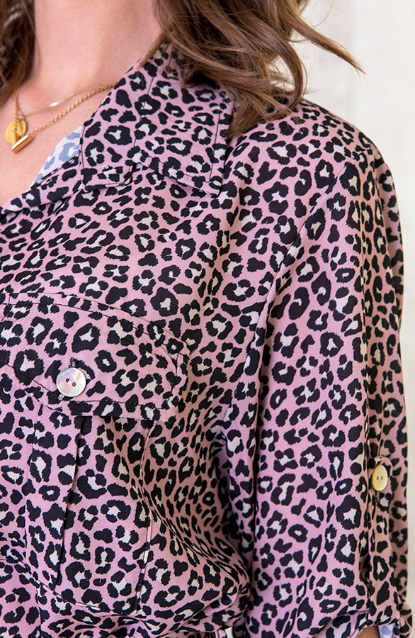 Panter Knopen Jurk Roze – shoparchief, foto 5