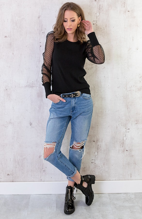 Polkadot Trui Deluxe Zwart – shoparchief, foto 6