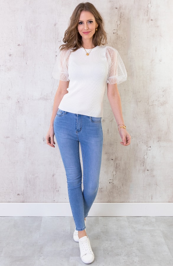Polkadot Tule Top Wit – shoparchief, foto 4