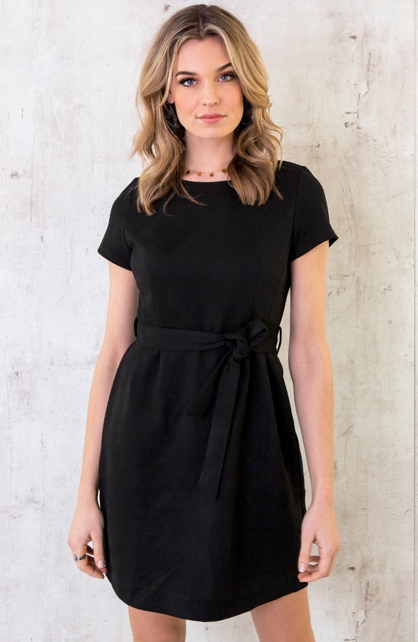 Suede Jurk Zwart – shoparchief, foto 2