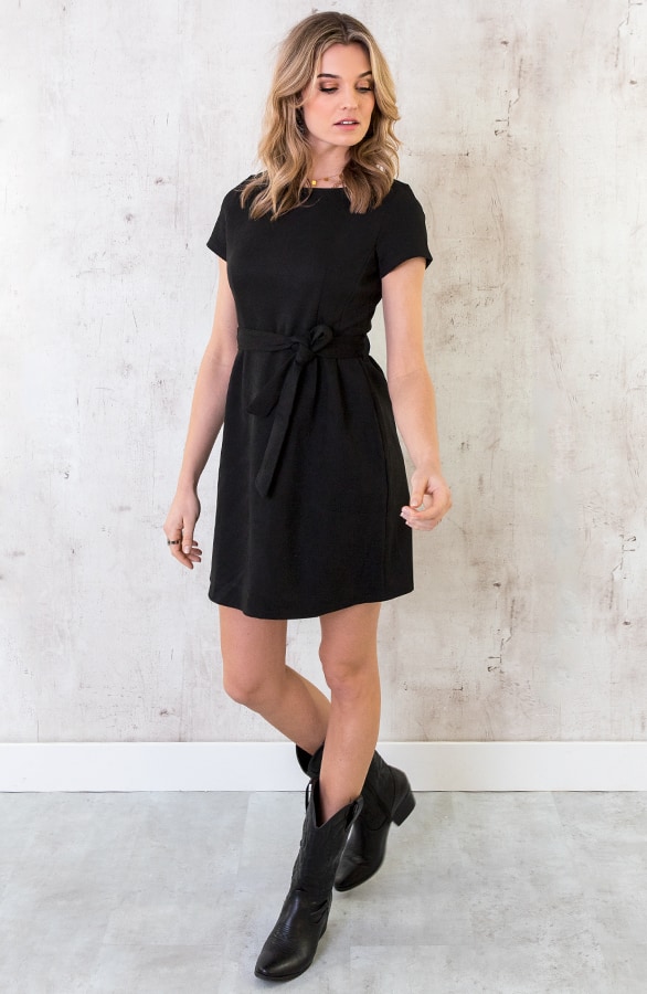 Suede Jurk Zwart – shoparchief, foto 4