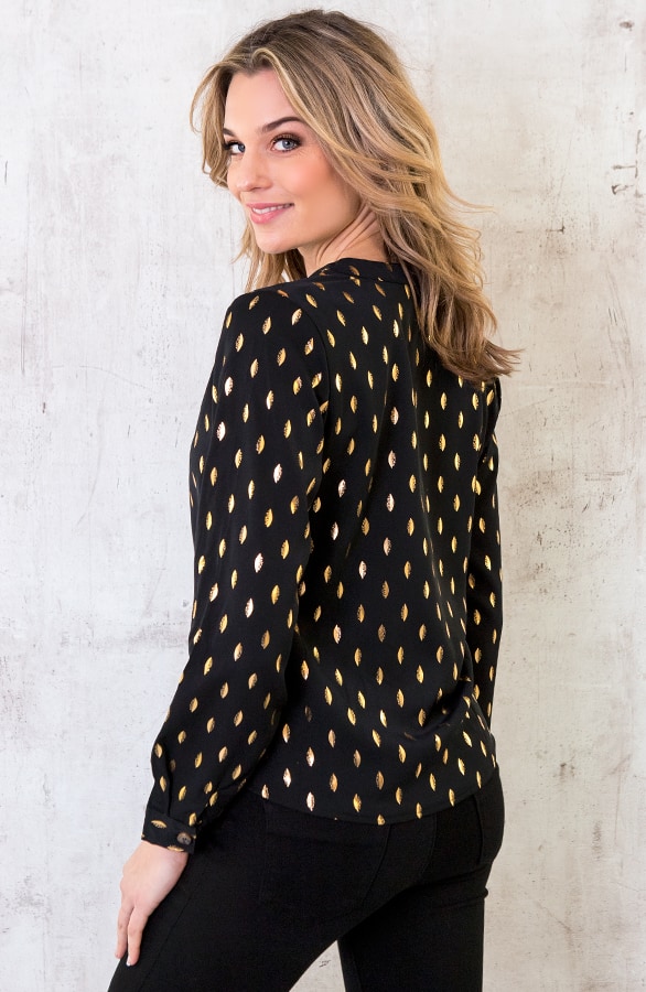 Veren Strik Blouse Zwart – shoparchief, foto 4