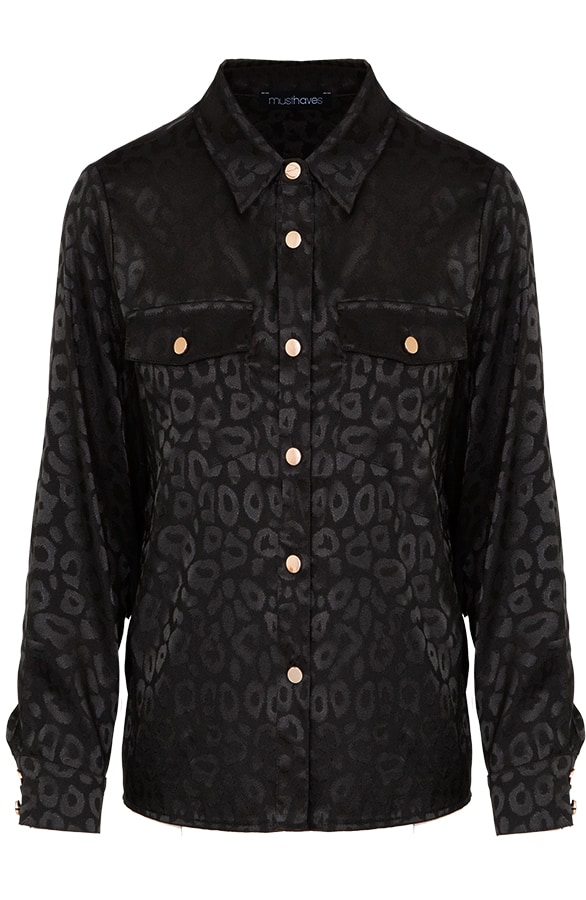 Zijde Leopard Blouse Zwart – shoparchief, foto 6