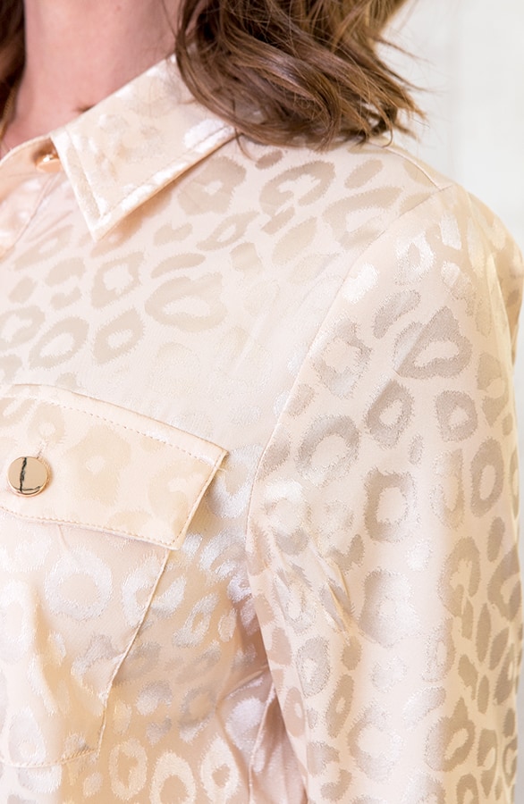 Zijden Leopard Blouse Beige – shoparchief, foto 3