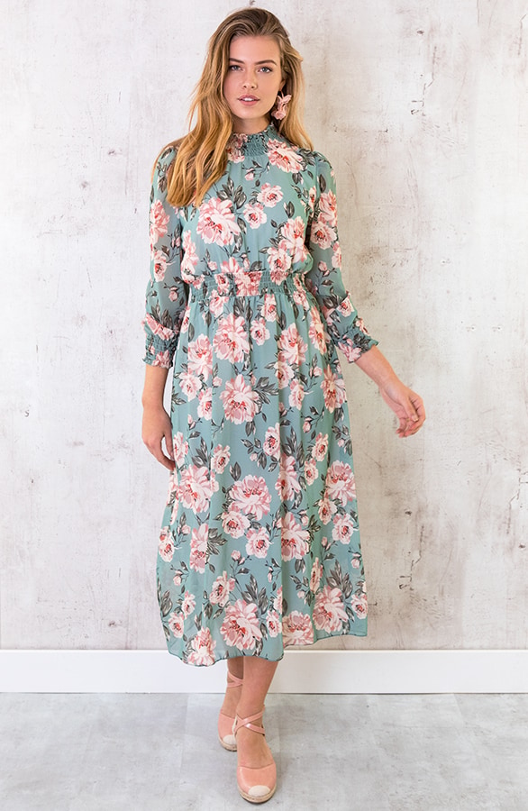 Bloemen Coljurk Lang Dames Mint – shoparchief, foto 6