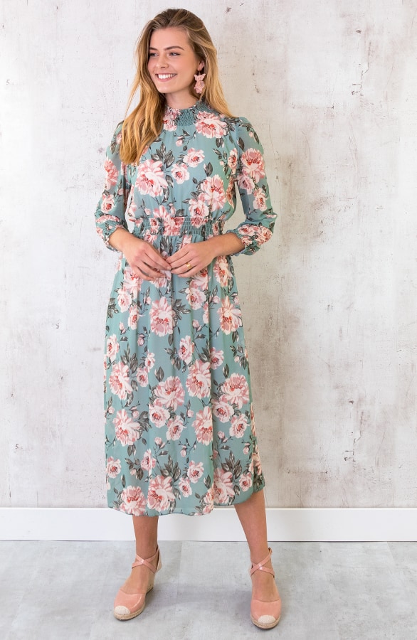 Bloemen Coljurk Lang Dames Mint – shoparchief, foto 3