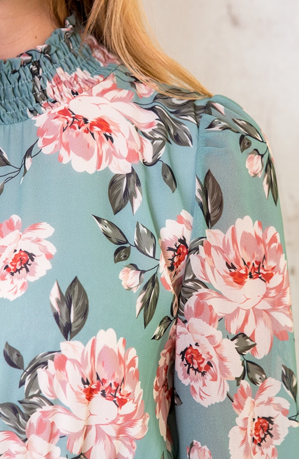 Bloemen Coljurk Lang Dames Mint – shoparchief, foto 5