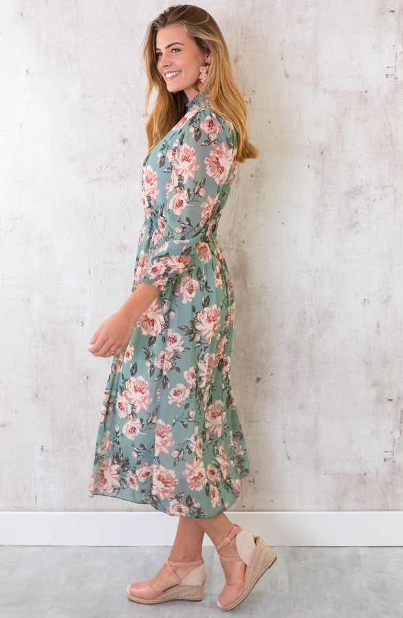 Bloemen Coljurk Lang Dames Mint – shoparchief, foto 2