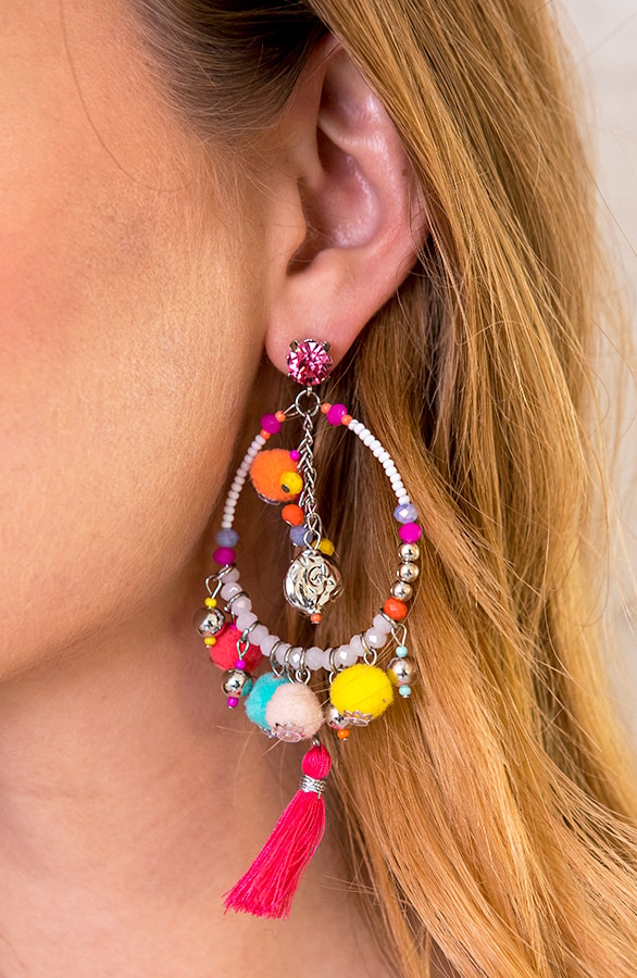 Ibiza Creool Oorbellen Fuchsia – shoparchief, foto 2