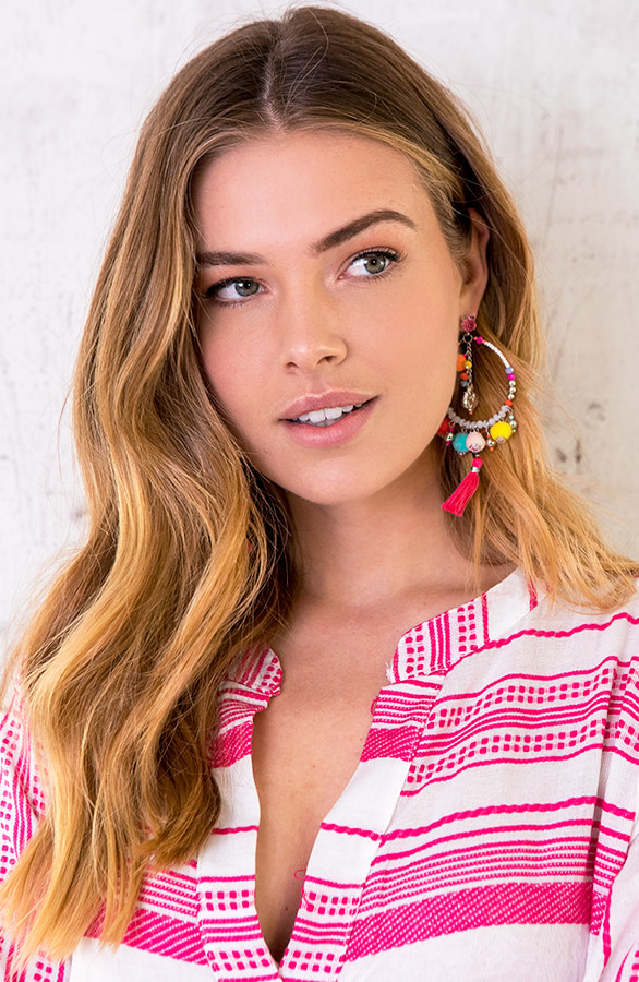 Ibiza Creool Oorbellen Fuchsia – shoparchief