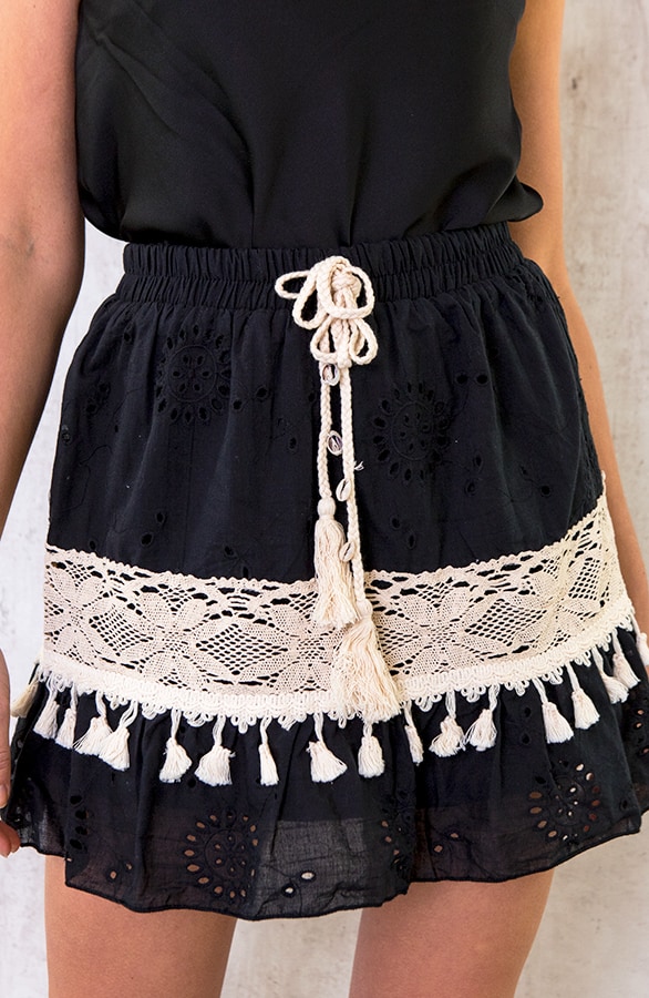 Ibiza Tassel Rok Zwart – shoparchief, foto 2