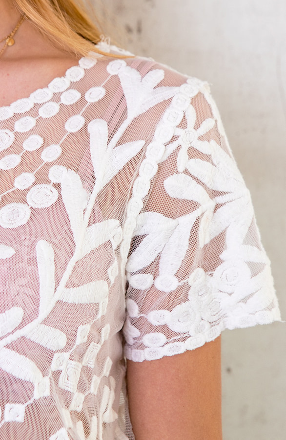 Kanten Bloemen Top Wit – shoparchief, foto 2