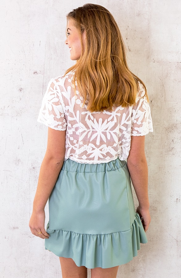 Kanten Bloemen Top Wit – shoparchief, foto 4