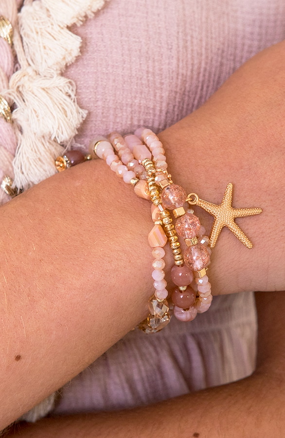 Kralen Armband Deluxe Roze – shoparchief