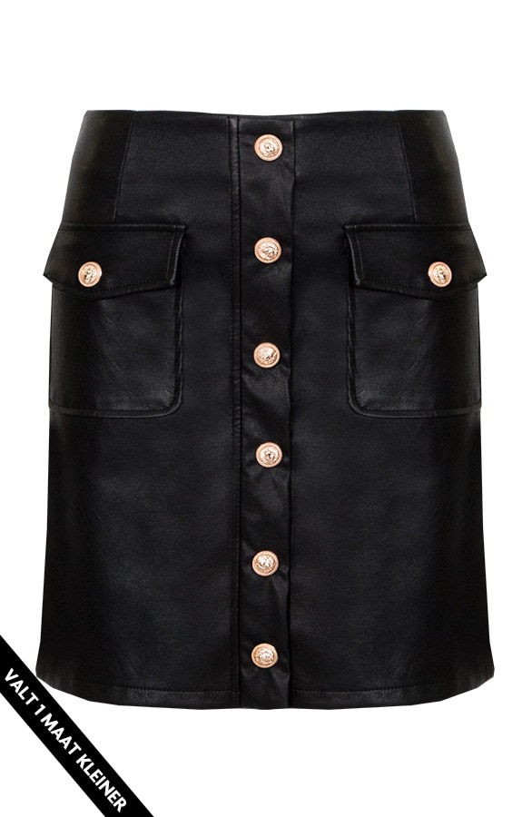Leren Rok Met Knopen Zwart – shoparchief