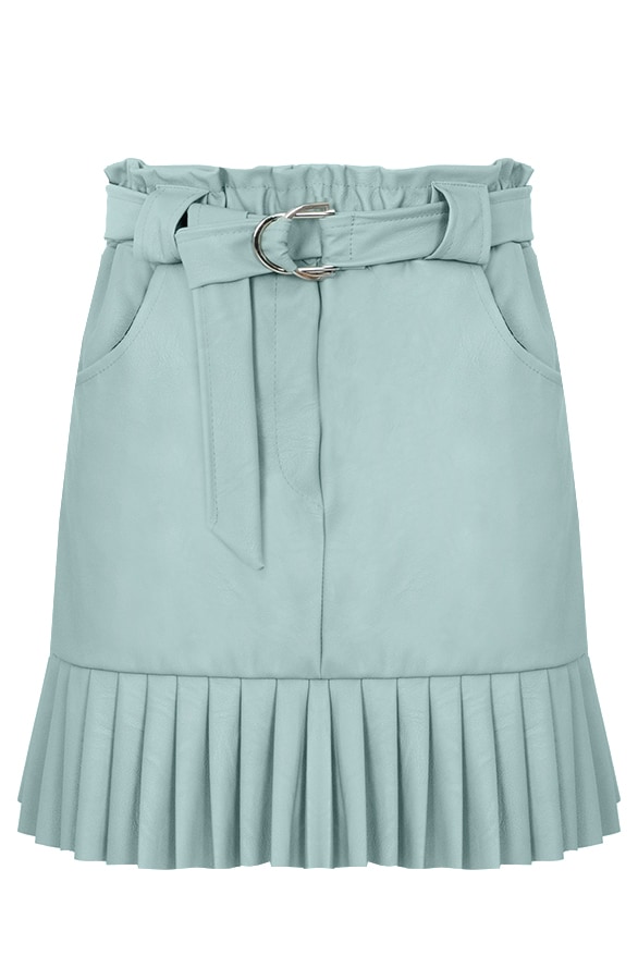 Leren Rok Plisse Mint – shoparchief