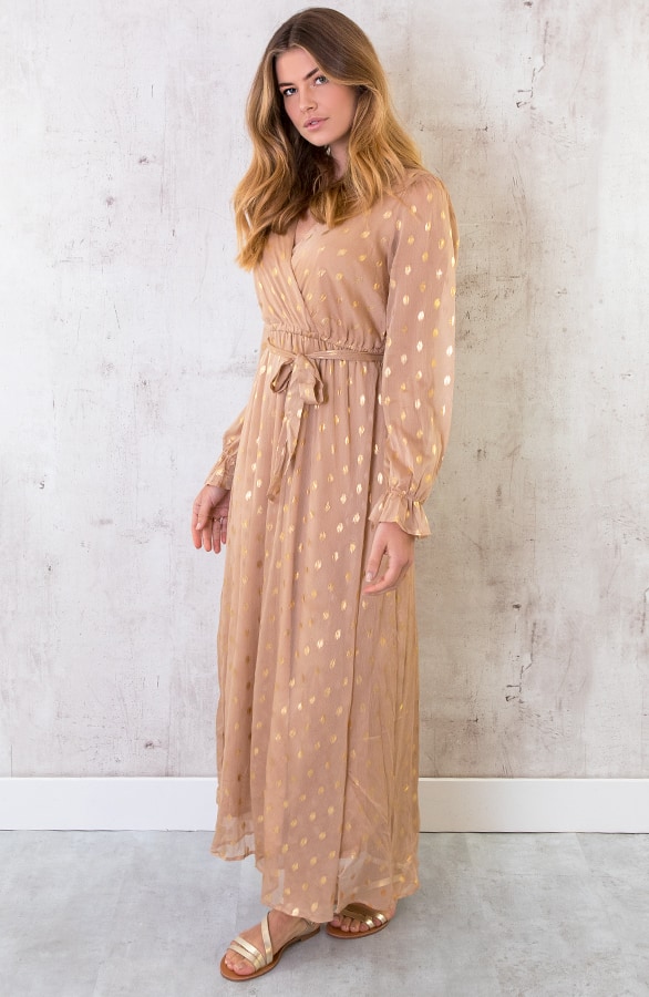 Maxi Jurk Deluxe Camel – shoparchief, foto 2
